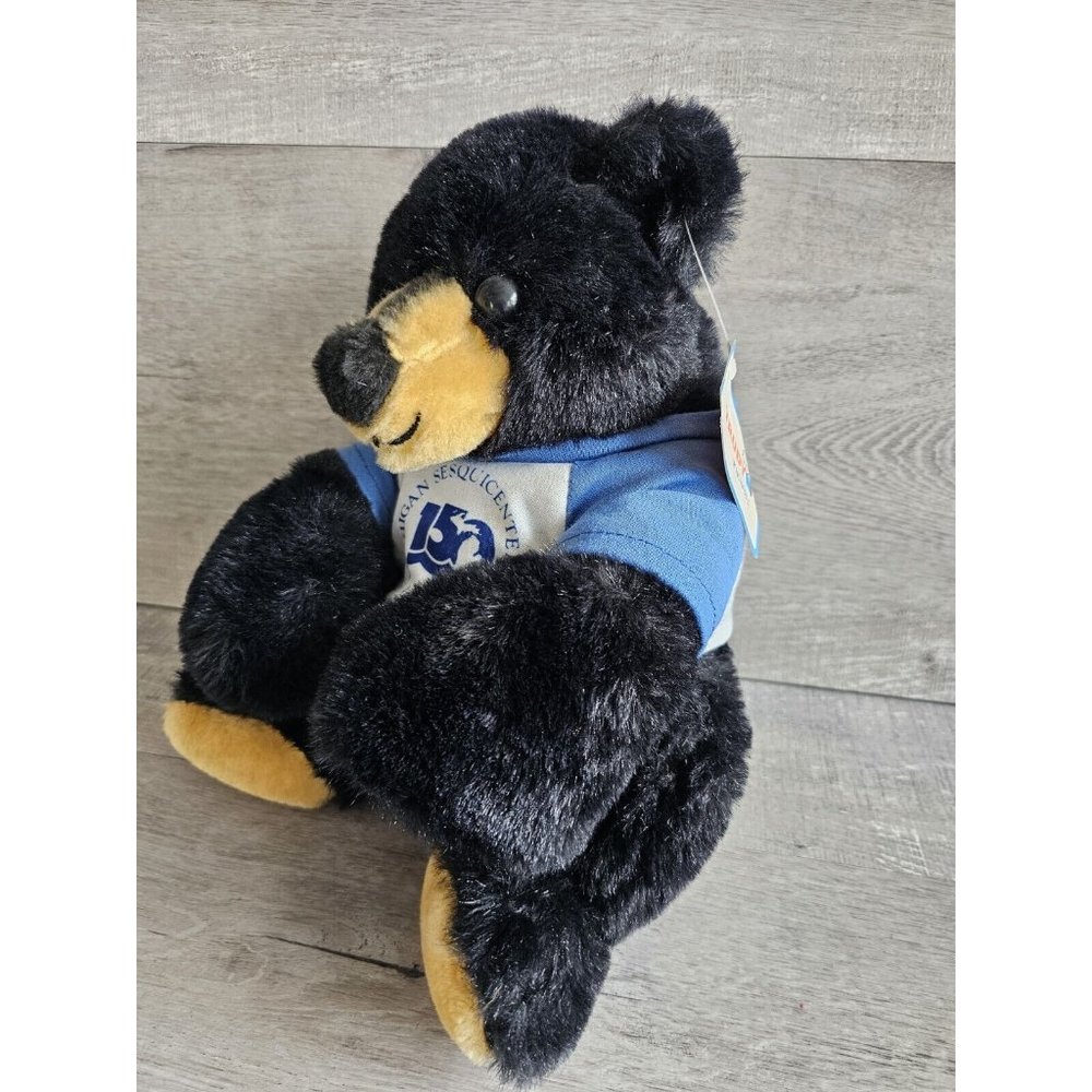 Vintage 1983 Trudy Toys Black Teddy Bear Plush Stuffed Animal 12" Michigan